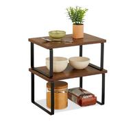 Relaxdays Estante de cocina con estilo industrial marrón oscuro,negro