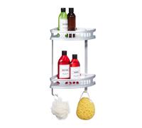 Relaxdays Estante de ducha esquinero plata
