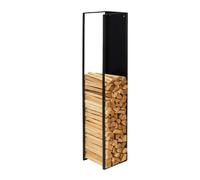 Relaxdays Estante de leña para pared negro