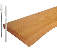 Relaxdays, estante de pared de madera maciza con borde en forma de tronco, color marrón claro