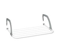 Relaxdays Estante de secado de ropa - Rejilla de secado colgante para radiador y balcón, tamaño pequeño, capacidad de secado grande de 3 m, blanco, 50 cm de longitud