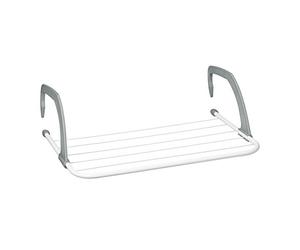 Relaxdays Estante de secado de ropa - Rejilla de secado colgante para radiador y balcón, tamaño pequeño, capacidad de secado grande de 3 m, blanco, 50 cm de longitud