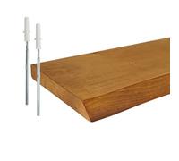 Relaxdays estantería de madera maciza canto vivo marrón