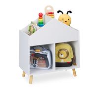 Relaxdays Estante infantil en forma de casa blanco,marrón claro