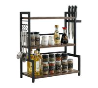 Relaxdays Estante para encimera de cocina marrón,negro