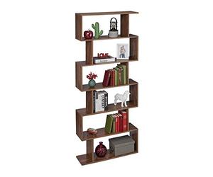 Relaxdays Estantería Alta, 6 Baldas, Librería de Salón, 190,5 x 80 x 23 cm, Diseño Moderno, Oficina o Despacho, Marrón