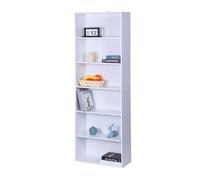 Relaxdays Estantería Blanca con 6 Huecos, baldas Ajustables, 178,5×60×24 cm para salón