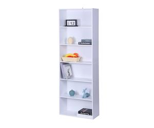 Relaxdays Estantería Blanca con 6 Huecos, baldas Ajustables, 178,5×60×24 cm para salón