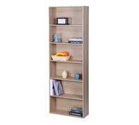 Relaxdays Estantería con 6 Huecos, baldas Ajustables, salón, Roble 178,5 x 60 x 24 cm