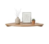 Relaxdays estantería de Esquina 3x25x25 cm, Madera de Nogal, salón, Colgante, Carga máx. 5 kg, Color Natural