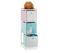 Relaxdays Estantería de niños con Tres Cajas, Almacenaje Infantil, Unisex, Llamas, 89x27,5x30 cm, Multicolor