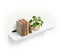 Relaxdays Estantería de pared con soporte metálico blanco,negro
