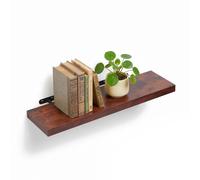 Relaxdays Estantería de pared con soporte metálico marrón,negro