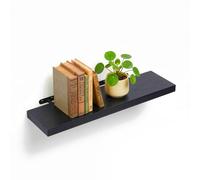 Relaxdays Estantería de pared con soporte metálico negro
