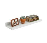 Relaxdays estantería de Pared de Nogal, Flotante para Marcos y decoración, riel para Cuadros, Varios tamaños y Colores