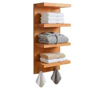 Relaxdays estantería de Pared Natural, 60 x 28 x 16 cm, para baño y Cocina