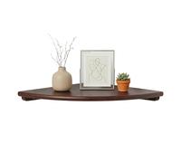 Relaxdays Estantería esquinera, Varias Medidas, Madera de Nogal, salón, decoración, Carga 5 kg, Colgante