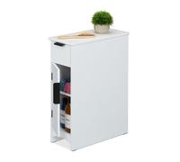 Relaxdays Estantería estrecha cajón y puerta blanco,negro