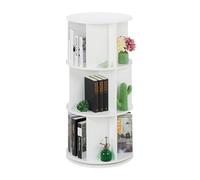 Relaxdays Estantería para libros giratoria blanco