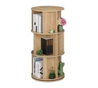 Relaxdays Estantería para libros giratoria marrón claro