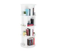 Relaxdays Estantería giratoria con doce estantes blanco