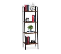 Relaxdays Estantería industrial con 4 estantes marrón,negro
