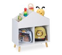 Relaxdays Estante infantil en forma de casa blanco,marrón claro