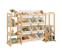 Relaxdays Estantería Infantil con 12 Cajas, Madera Natural