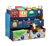 Relaxdays Estantería infantil con cajas monstruo azul oscuro,naranja,turquesa