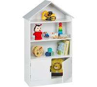 Relaxdays, estantería infantil con forma de casa, color blanco y gris