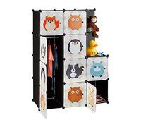 Relaxdays Estantería Infantil Modular con 10 Compartimentos, Negro, 145 x 110.5 x 46.5 cm