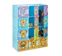 Relaxdays Armario modular para niños azul,azul claro,turquesa