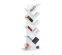 Relaxdays Librería árbol 9 estantes blanco