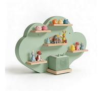 Relaxdays estantería magnética para Toniebox y 20 Tonies, Forma Nube, 40 x 61 x 17 cm, Color Salvia