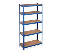 Relaxdays Estantería azul cargas pesadas 5 baldas azul,marrón claro,negro
