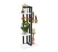 Relaxdays Estantería metálica para plantas blanco,negro