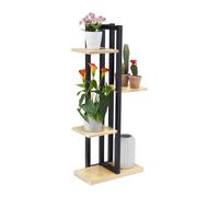 Relaxdays Estantería metálica para plantas marrón claro,negro