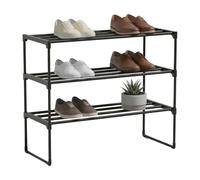 Relaxdays Estantería metálica para zapatos negro