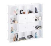 Relaxdays Estantería modular con 16 compartimentos blanco