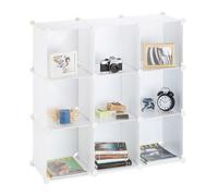 Relaxdays Estantería modular con 9 compartimentos blanco