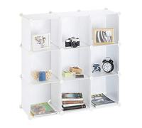 Relaxdays Estantería modular con 9 compartimentos blanco