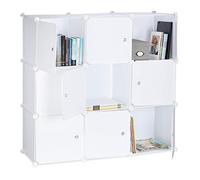 Relaxdays Estantería modular con puertas blanco
