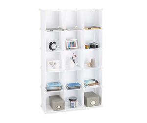 Relaxdays Estantería modular de plástico blanco