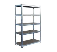 Relaxdays Estantería para Cargas Pesadas 5 Niveles, HBT: 180 x 100 x 30 cm, hasta 875 kg, Acero Plateado