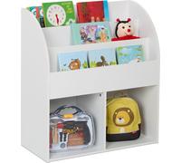Relaxdays Librería infantil con 2 cajones abiertos blanco