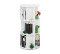 Relaxdays Estantería para libros giratoria blanco