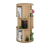 Relaxdays Estantería para libros giratoria marrón claro