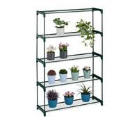 Relaxdays Estantería para plantas 5 estantes verde oscuro