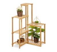 Relaxdays Estantería para plantas 6 baldas bambú marrón claro