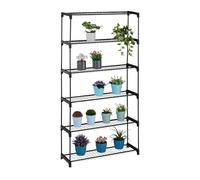 Relaxdays Estantería para plantas con 6 estantes negro